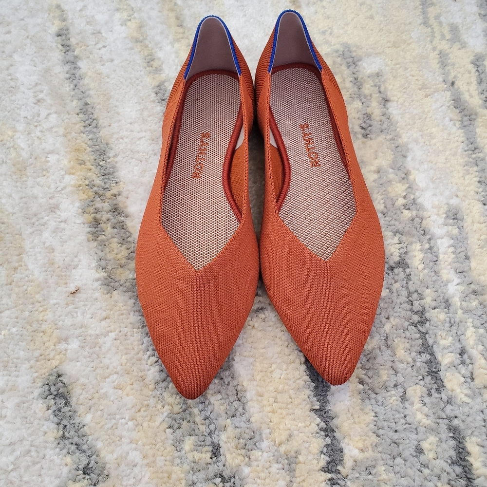 Rothy's The Point Flats in Brandy color size 10.5. New with (opened) box.
